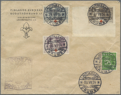 Br Thematik: Pfadfinder / Boy Scouts: 1934, Finland. DRUMSO Boy Scout Camp Cancels And Cachet With Complete Red Cross Se - Altri & Non Classificati