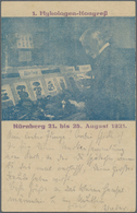 GA Thematik: Pilze / Mushrooms: 1921, Dt. Reich. Aufbrauch-Postkarte 30 Pf Neben (durchbalkter) 15 Pf Mit Rs. Zudruck "1 - Champignons
