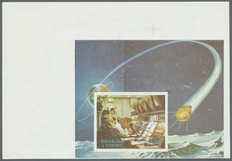 (*) Thematik: Raumfahrt / Astronautics: 1972 Printer's Proof' Of Space Souvenir Sheet With Stamp Depicting Houston Contr - Altri & Non Classificati