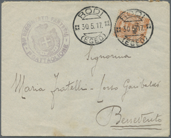 Br Ägäische Inseln: 1917. Envelope Addressed To Ltaly Bearing Rhodes SG 11, 20c Orange Tied By Rodi (Egeo) Date S - Ägäis