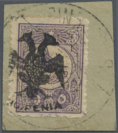 Brrst Albanien: 1913, Double Headed Eagle Overprints, 5pi. Violet, Normal Rough Perforation With Round Corner At Low - Albanien