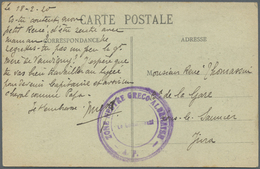 Br Albanien: 1920. Picture Post Card Addressed To France With Circular 'Zone Neutre Greco Albanaise/Le Commandant - Albanien