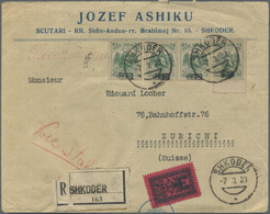 Br Albanien: 1923, 5q. Green With Boxed "BESA" Overprint, Four Copies On Commercial Registered Cover From "SHKODË - Albanien