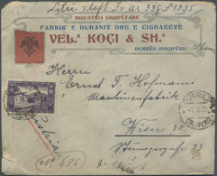 Br Albanien: 1923. Registered Envelope Addressed To Austria Bearing Yvert 106, 2q Orange (pair), Yvert 121, 5q Gr - Albanien