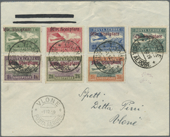 Albanien: 1929, Airmails, 5q. To 3fr., Complete Set With Reddish Brown Handstamp "Mbr.Shqiptare" On FIRST DAY - Albanien
