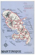 CPSM -  Martinique - Carte (géographique) De L'Ile - Autres & Non Classés