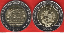 Uruguay 10 Pesos 2015 "Land Regulation" BiMetallic UNC - Uruguay