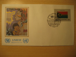 VANUATU New York 1987 FDC Cancel UNICEF Cover UNITED NATIONS UN NY Flag Series Flags Juliette Pita - Vanuatu (1980-...)