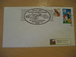 MAILRUN Porterville To Springville 2001 Cancel Cover USA Donkey Donkeys Horse - Burros Y Asnos