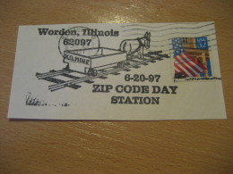 Delcampe - Mine WORDON 1997 Cancel Fragment Cover USA Donkey Donkeys Horse - Esel