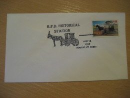 Delcampe - Stagecoach NIANTEC 1996 Cancel Cover USA Donkey Donkeys Horse - Esel