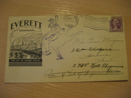 Delcampe - THE CITY OF SMOKE STACKS Everett 1937 Cancel Cover USA Donkey Donkeys Horse - Esel