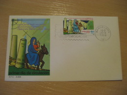 Delcampe - Monja Egeria Bible BARCELONA 1984 FDC Cancel Cover SPAIN Donkey Donkeys Horse - Esel