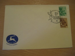 Delcampe - JERUSALEM 1956 Cancel Cover ISRAEL Donkey Donkeys Horse - Esel