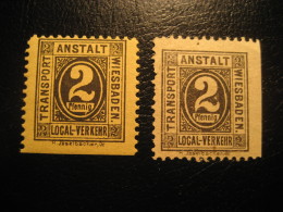 WIESBADEN Michel 2a + 2b PRIVATE Stamp Local Postal Service Germany - Private & Local Mails