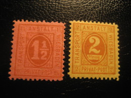 WIESBADEN Michel 5/6 PRIVATE Stamp Local Postal Service Germany - Private & Local Mails