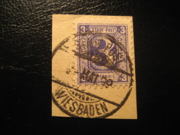 WIESBADEN Michel 102 On Piece Cancel PRIVATE Stamp Local Postal Service Germany - Private & Local Mails