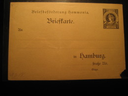 HAMBURG Brief Beforderung Hammonia Postal Stationery Card PRIVATE Stamp Local Postal Service Germany - Privatpost