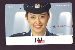 Télécarte  JAPON * 110-127497 * JAL (2311) * STEWARDESS *  Phonecard JAPAN * Airplane * Flugzeug AVION * AIRLINE - Avions