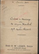 GENEALOGIE JEUMONT X AVESNES 1904 CONTRAT DE MARIAGE MARCHAL X PECARD 24  PAGES : - Manuscripts