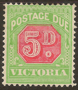 VICTORIA 1895 5d Postage Due SG D15a HM #ABI328 - Neufs