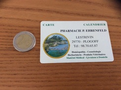 Calendrier 1996 Format Carte De Crédit "PHARMACIE P. EHRENFELD PLOGOFF (29)" - Small : 1991-00