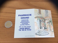 Calendrier 1996 "PHARMACIE GRAND BREST (29)/ Aquarelle De M. GUILLAUMIN" - Small : 1991-00