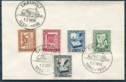 1956 Iceland Manuscripts Set On Skalholt Cover - Briefe U. Dokumente