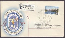 Australia Register Label Richmond Park Kiosk 1 XVI Olympiad On Olympic Cover To Paris With Olympic Cancel Highjumping - Estate 1956: Melbourne