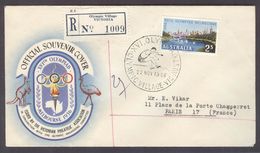 Australia Register Label Olympic Village Victoria On Cover To Paris With Olympic Cancel Longjumping - Estate 1956: Melbourne