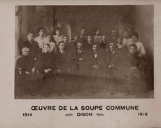 DISON GUERRE 14/18 Soupe Commune Disonaise Grande Photographie Sur Carton RARE - Dison