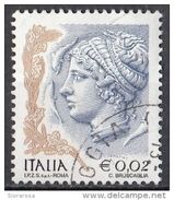 2711 Italia 2002  " La Donna Nell ´ Arte : Siracusana " - Da Una Moneta Siracusana Del IV Secolo A.C. - Grabados