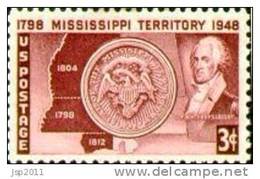 USA 1948 Scott 955, Mississippi Territory, 150th Anniv., MNH (**) - Nuevos