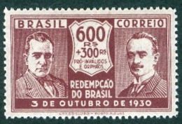 BRAZIL # 350 - REVOLUTION OF OCTOBER 1930 - LILAC  -  600 Rs + 300 -  MINT - Unused Stamps