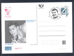 Czech Republic 1999 Postal Stationery Card: Olympic Games Melbourne 1956 Shot Put Jiri Skobla - Bronze Medal - Estate 1956: Melbourne