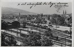 BAHNHOF OLTEN → Diverse Stehende Züge, Fotokarte Anno 1931 - Olten