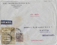 INDIA → AIR MAIL Letter From Amritsar To Berne Switzerland 1931 - Poste Aérienne