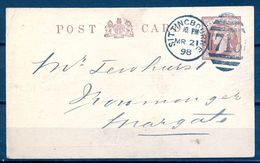 1898 , GRAN BRETAÑA , ENTERO POSTAL CIRCULADO DESDE SITTINGBOURNE - Cartas & Documentos
