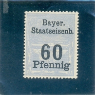 BAVIERE  " Bayer Staatseisenb. ( ** ) 60 Pfenning  !!! - Other & Unclassified