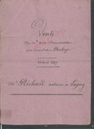 CHESSY 1837 ACTE DE VENTE D UNE CAVE VOUTEE ENTRE DEMOUSSEAUX & BOULINGRE 5 PAGES : - Manuscripts