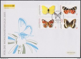 BRD FDC 2005 Nr.2500 - 2503  Wohlfahrt : Einheimische Schmetterlinge ( Dg 169 ) Günstige Versandkosten - 2001-2010