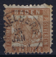 BADEN Mi Nr 20 B Gelbbraun Obl./Gestempelt/used - Oblitérés