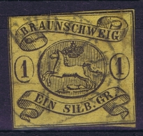 BRAUNSCHWEIG  Mi Nr 6 Obl./Gestempelt/used  WM 1 Chromgelb - Braunschweig