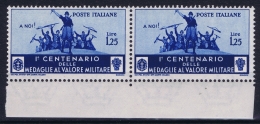 Italy: Sa 373  Mi Nr 501 1 X  Postfrisch/neuf Sans Charniere /MNH/** + 1 X MH/* Falz/ Charniere 1934 Pair Sheet Margin - Nuevos