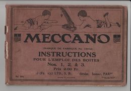 MECCANO - Très Ancien Livret D'Instructions Et De Montage - Année 1919 - Complet De 60 Pages - Voir Les 10 Scannes. - Meccano
