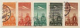 Dänemark / Denmark 1934 Mi 217-221, Gestempelt, Flugpost / Air Mail [170717XXI] - Poste Aérienne