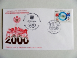 Cover Monaco Olympic Games 2000 Special Cancel Fdc Musee Museum Olympia - Covers & Documents