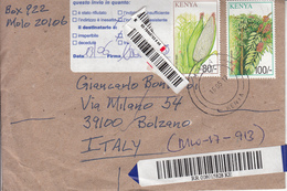 2017 Kenya To Italy Registered "Return To Sender" Cover - Great Piece Of Postal History - Featuring Coffee Cafe Stamp - Kenya (1963-...)