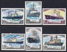 USSR Russia 1978 Transport Icebreak Ship Icebreakers Lenin Polar Ships Arctica Moscow Fleet Stamps MNH Mi 4804-09 - Polar Ships & Icebreakers