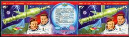 USSR Russia 1978 Space Station Soyuz Salyut 6 Spacemen Cosmonauts People 2 Sets + Lable Stamps MNH SG 4770-71 Mi 4728-29 - Collections
